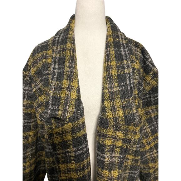 Lumière Coat Jacket Size Medium Gray Plaid Open Front Pockets NWT - Picture 3 of 9